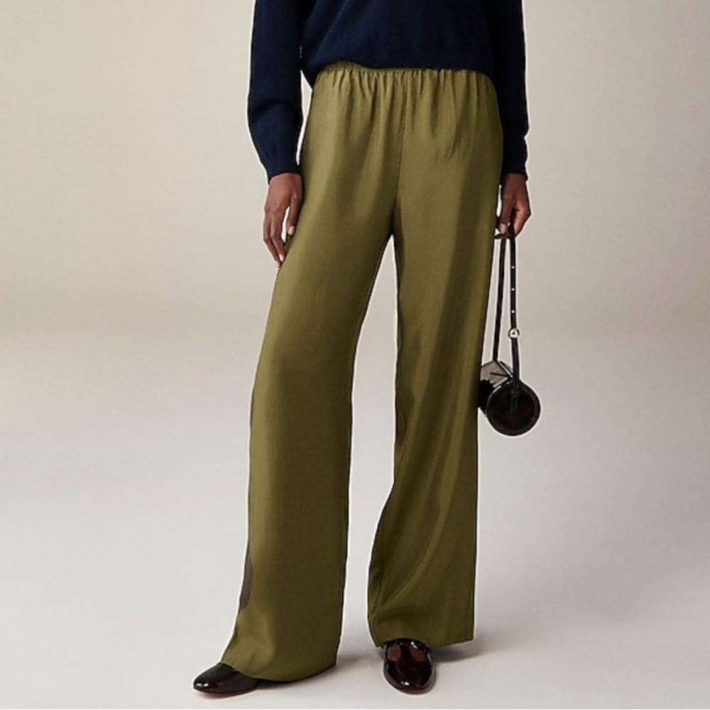 J. Crew Olive Wide Leg Pants